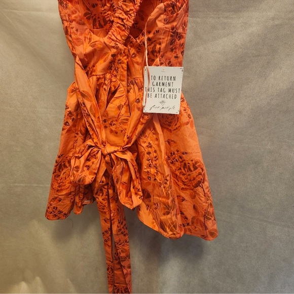 NWT Free People Matilde Mini in Coral Combo Floral Women’s Dress True Sz Small - Picture 8 of 8